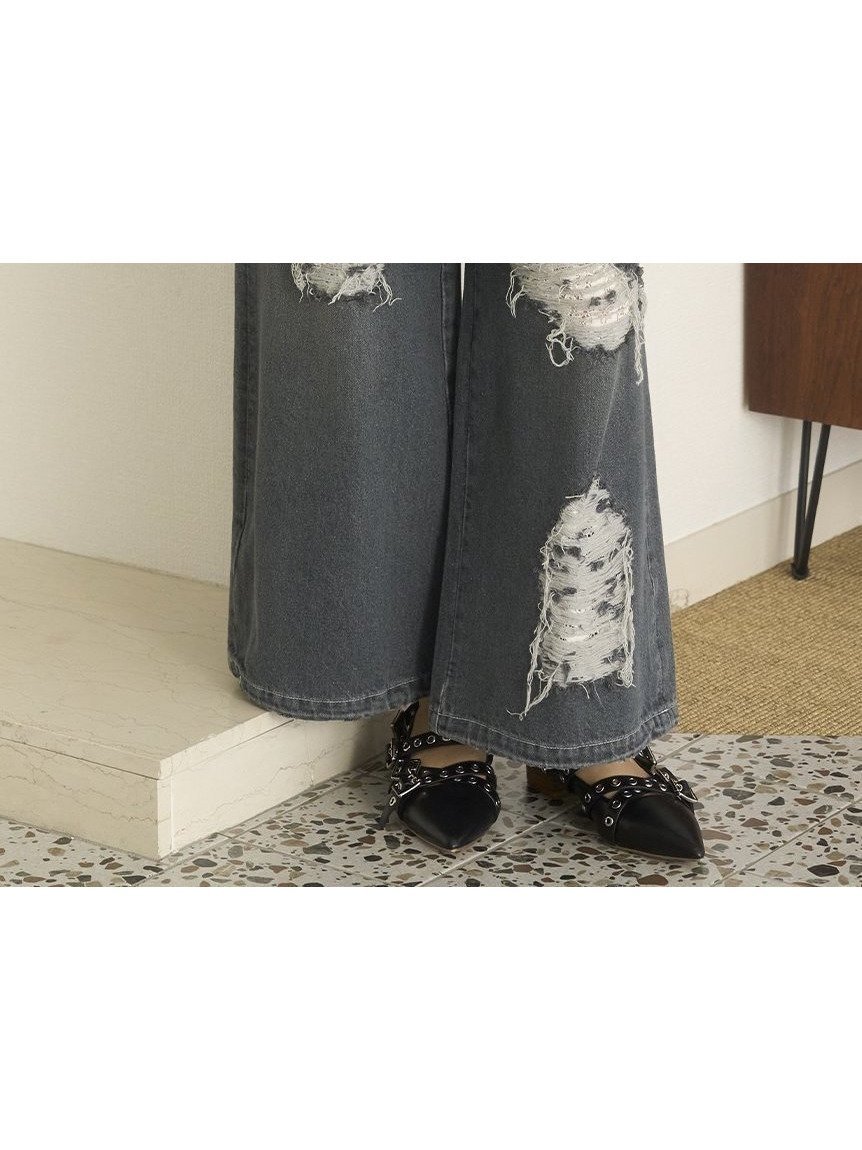 【ファーファー/FURFUR】のレースインクラッシュドデニムパンツ インテリア・キッズ・メンズ・レディースファッション・服の通販 founy(ファニー) 　ファッション　Fashion　レディースファッション　WOMEN　パンツ　Pants　デニムパンツ　Denim Pants　ダメージ　Damage　デニム　Denim　トレンド　Trend　ドレープ　Drape　フェミニン　Feminine　ヴィンテージ　Vintage　GRY[006]|ID: prp329100004583507 ipo3291000000032485653