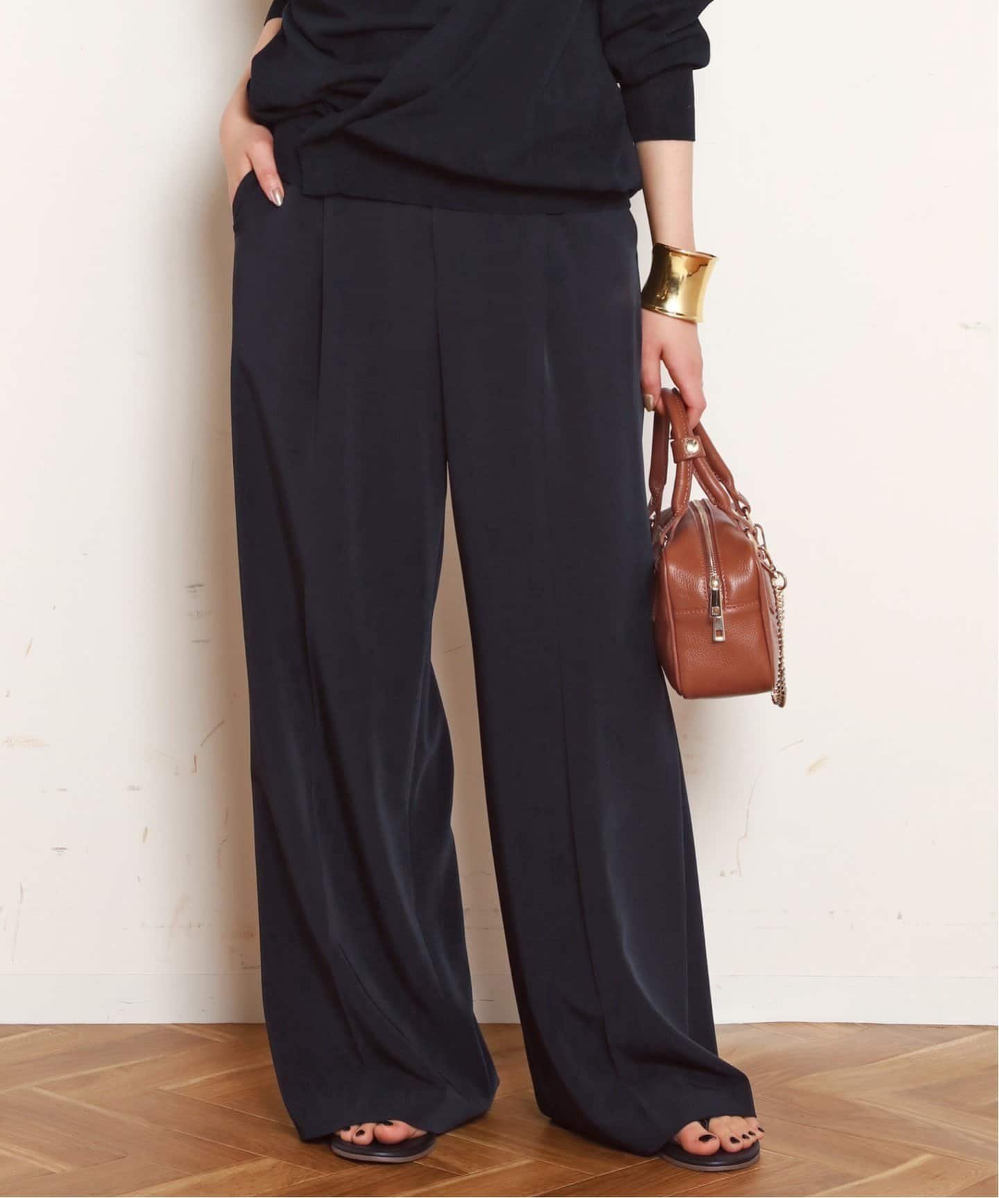 【エーピーストゥディオ/AP STUDIO】のハイパーストレッチパンツ インテリア・キッズ・メンズ・レディースファッション・服の通販 founy(ファニー) 　ファッション　Fashion　レディースファッション　Ladies' Fashion Online　パンツ　Pants　ストレッチ　Stretch　フォルム　Form　ネイビー|ID: prp329100004583513 ipo3291000000032692725