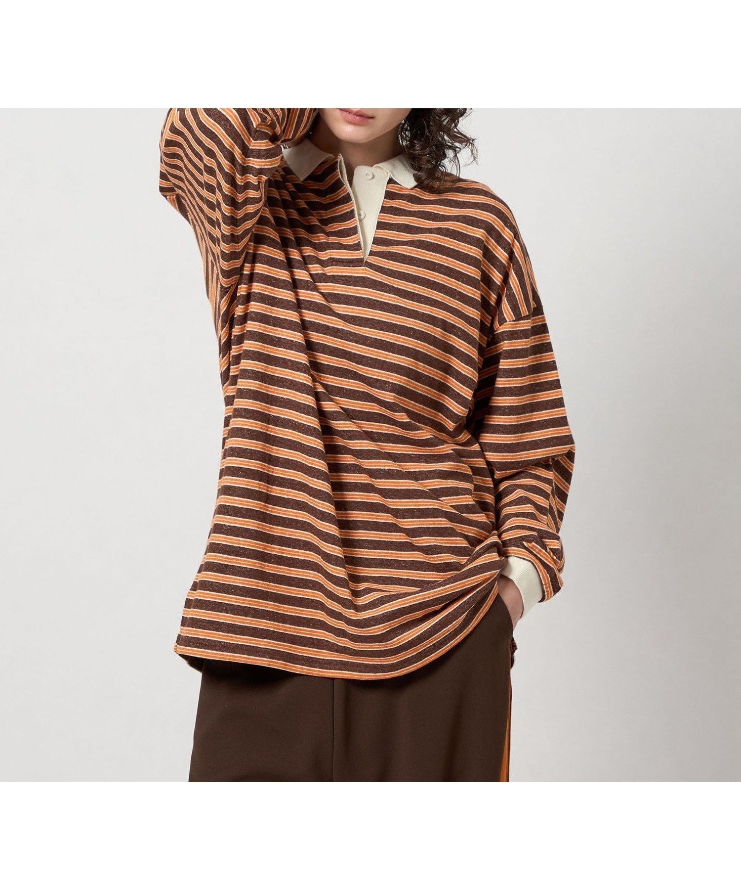 【ビューティ&ユース ユナイテッドアローズ/BEAUTY&YOUTH / UNITED ARROWS】の6(ROKU) コットン ボーダー ラガー インテリア・キッズ・メンズ・レディースファッション・服の通販 founy(ファニー) 　ファッション　Fashion　レディースファッション　WOMEN　おすすめ　Recommend　ボーダー　Border　ミックス　Mix　ORANGE|ID: prp329100004583549 ipo3291000000032486355