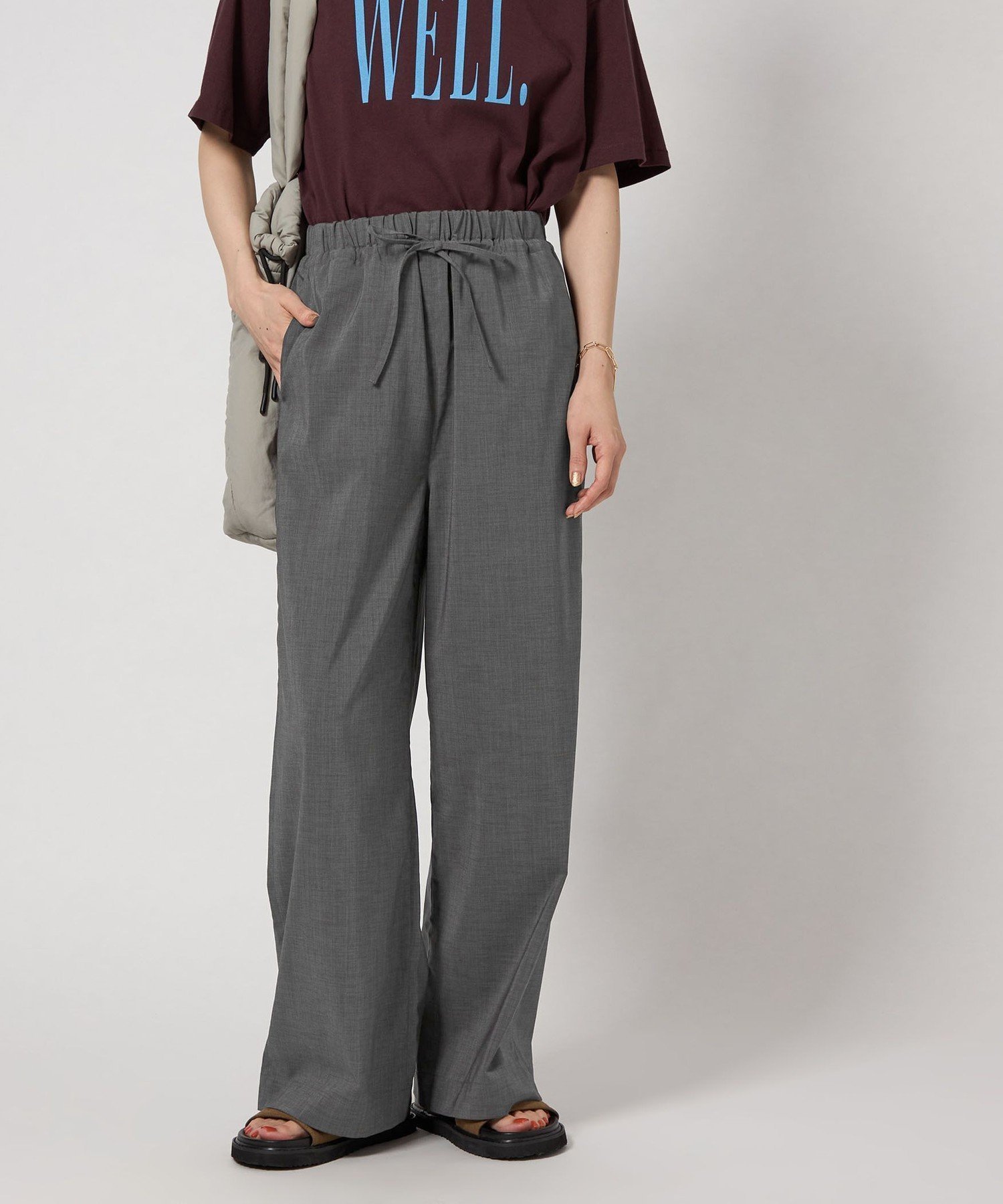 【その他のブランド/Other】のCITEN サラサラックスイージーパンツ インテリア・キッズ・メンズ・レディースファッション・服の通販 founy(ファニー) 　ファッション　Fashion　レディースファッション　Fashion for Women　パンツ　Pants & Trousers　吸水　Absorbent, Quick-Dry　サンダル　Sandals, Summer Shoes　シューズ　Shoes, Footwear　シンプル　Simple, Minimal　ストレッチ　Stretch, Stretchy Fabric　ストレート　Straight, Straight Cut　スニーカー　Sneakers, Trainers　バランス　Balance, Style Balance　フィット　Fit, Slim Fit　ワイド　Wide, Wide Fit　A/W・秋冬　Autumn/Winter　DK.GRAY|ID: prp329100004583553 ipo3291000000032976364
