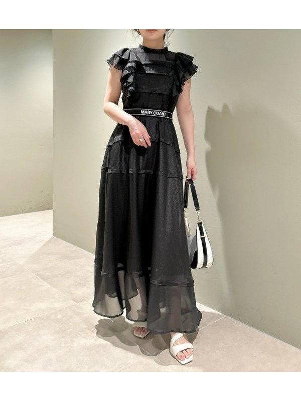 【リリーブラウン/Lily Brown】の【LILY BROWN*MARY QUANT】ロゴベルト付きシアーワンピース インテリア・キッズ・メンズ・レディースファッション・服の通販 founy(ファニー) 　ファッション　Fashion　レディースファッション　WOMEN　ワンピース　Dress　ベルト　Belts　BLK[009]|ID: prp329100004583736 ipo3291000000032489869