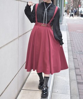 【アクシーズファム/axes femme】のサス付サーキュラーミディスカート 人気、トレンドファッション・服の通販 founy(ファニー) ファッション Fashion レディースファッション Fashion for Women スカート Skirts おすすめ Recommended / Our Picks クラシカル Classical, Vintage-Inspired セットアップ Set-Up, Coordinated Outfit ワンポイント One Point, Statement Accent |ID:prp329100004583781
