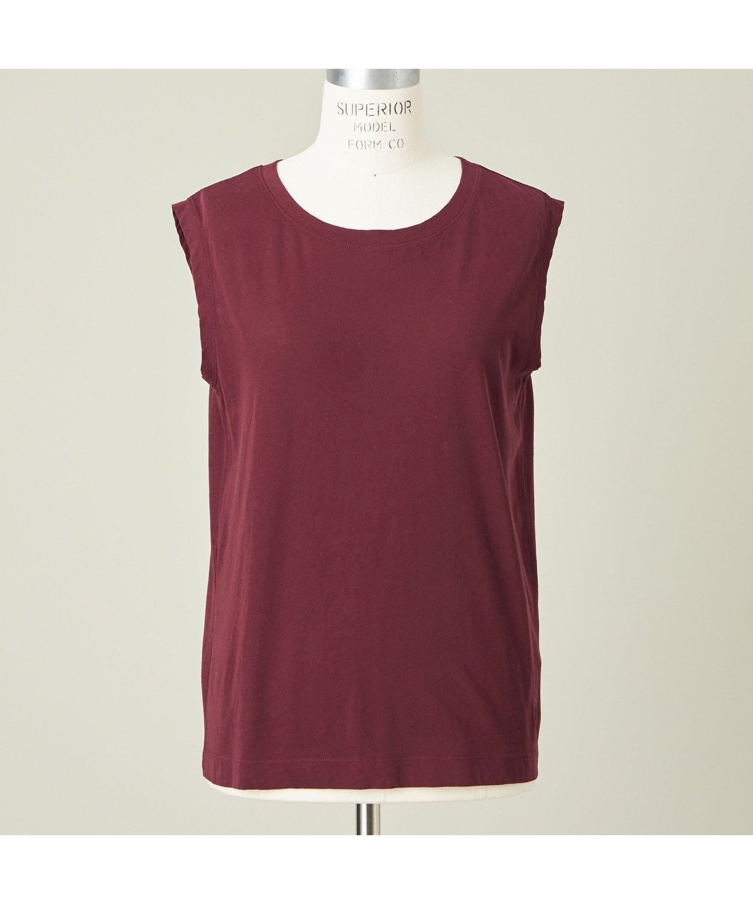 【ユナイテッドアローズ/UNITED ARROWS】のconte クルーネック ノースリーブTシャツ インテリア・キッズ・メンズ・レディースファッション・服の通販 founy(ファニー) 　ファッション　Fashion　レディースファッション　WOMEN　トップス・カットソー　Tops/Tshirt　キャミソール / ノースリーブ　No Sleeves　シャツ/ブラウス　Shirts/Blouses　ロング / Tシャツ　T-Shirts　シンプル　Simple　ノースリーブ　No Sleeve　夏　Summer　WINE|ID: prp329100004583853 ipo3291000000032491826
