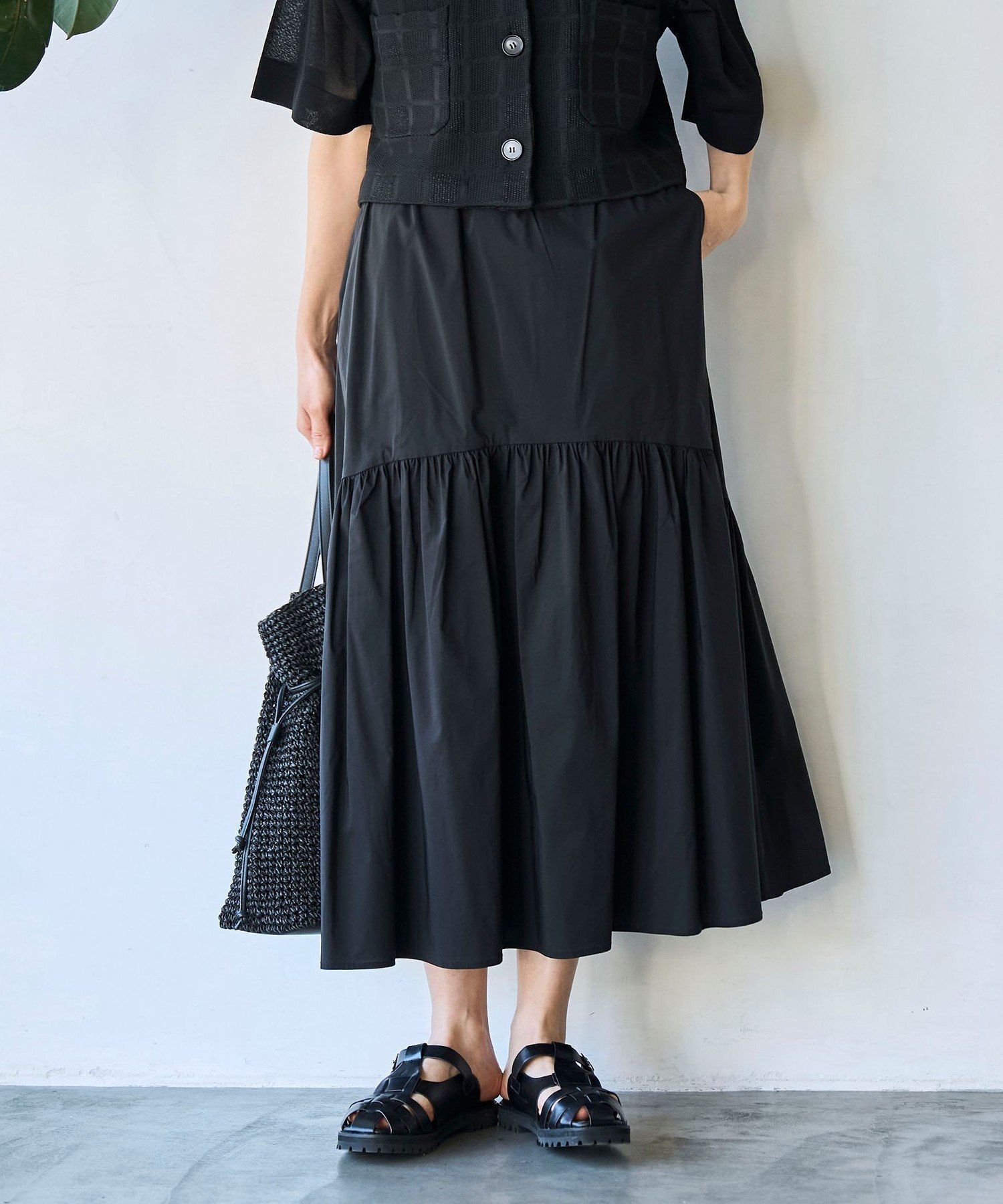 【コーエン/COEN】の【RONEL】ティアードフレアスカート インテリア・キッズ・メンズ・レディースファッション・服の通販 founy(ファニー) 　ファッション　Fashion　レディースファッション　Ladies' Fashion Online　スカート　Skirt　Aライン/フレアスカート　Flared A-Line Skirts　春　Spring　ギャザー　Gather　タイプライター　Typewriter　ファブリック　Fabric　フィット　Fit　ポケット　Pocket　ラウンド　Round　リラックス　Relax　S/S・春夏　Ss・Spring/Summer　夏　Summer　2024年　2024　2024春夏・S/S　Ss,Spring/Summer,2024　セレモニー　Ceremony　BLACK|ID: prp329100004583855 ipo3291000000032611935
