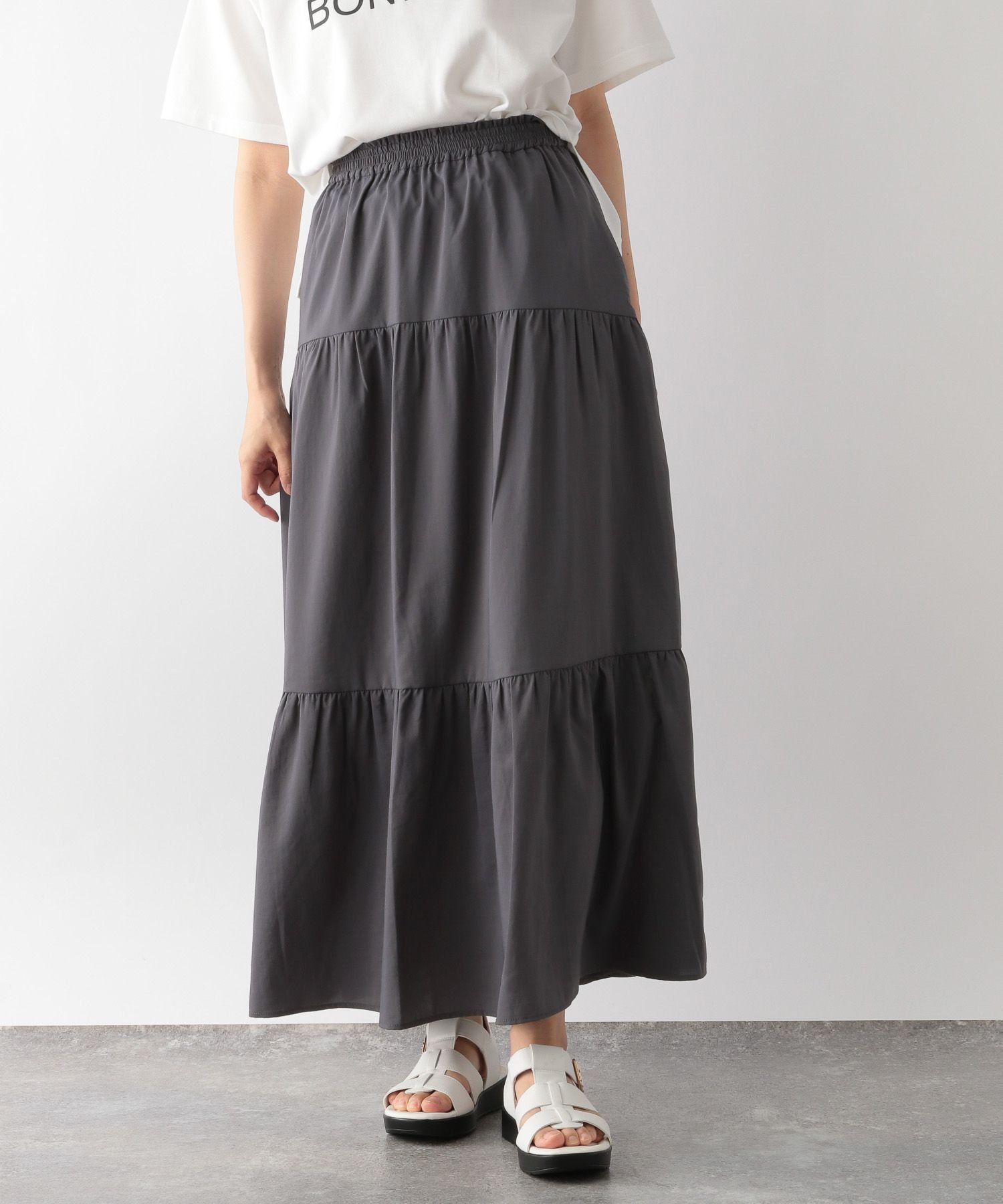 【グローバルワーク/GLOBAL WORK】のMATINEE LINE/ティアードスカート/123955 インテリア・キッズ・メンズ・レディースファッション・服の通販 founy(ファニー) 　ファッション　Fashion　レディースファッション　Ladies' Fashion Online　スカート　Skirt　ティアードスカート　Tiered Skirts　ギャザー　Gather　ティアード　Tiered　ティアードスカート　Tiered Skirt　ノースリーブ　No Sleeve　ポケット　Pocket　楽ちん　Easy　ダスティブルー86|ID: prp329100004583856 ipo3291000000032491893