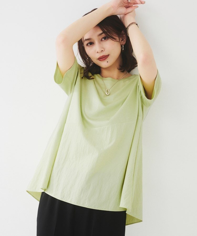 【アンタイトル/UNTITLED】の【UVカット/接触冷感/Tシャツ】異素材ドッキングペプラム インテリア・キッズ・メンズ・レディースファッション・服の通販 founy(ファニー) 　ファッション　Fashion　レディースファッション　Ladies' Fashion Online　トップス・カットソー　Tops/Tshirt　シャツ/ブラウス　Shirts/Blouses　ロング / Tシャツ　T-Shirts　アメリカン　American　シルケット　Mercerization　ジャージ　Jersey　スーピマ　Supima　ドッキング　Docking　ペプラム　Peplum　軽量　Lightweight　ミントグリーン|ID: prp329100004583986 ipo3291000000032493754