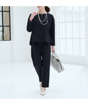 【イッカ/ikka】のGOKU楽 長袖セットアップ 人気、トレンドファッション・服の通販 founy(ファニー) ファッション Fashion レディースファッション Fashion for Women トップス・カットソー Cut & Sew Tops カットソー Cut and Sewn Top シンプル Simple, Minimal ジョーゼット Georgette, Semi-Sheer Fabric ストレッチ Stretch, Stretchy Fabric セットアップ Set-Up, Coordinated Outfit ベーシック Basic, Essential ペプラム Peplum, Flared Hem エレガント 上品 Elegant 入学式 Entrance Ceremony 卒業式 Graduation Ceremony 長袖 Long Sleeve, Full Sleeve |ID:prp329100004584010