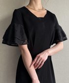 【ジュノア/JUNOAH】のシアーフリルスリーブワンピース ブラック|ID: prp329100004584092 ipo3291000000032644391