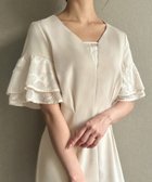 【ジュノア/JUNOAH】のシアーフリルスリーブワンピース アイボリー|ID: prp329100004584092 ipo3291000000032644393