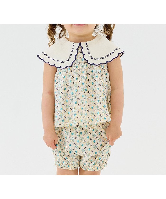 【モイモルン/moimoln / KIDS】の【セットアップ】メイリートップス パンツ インテリア・キッズ・メンズ・レディースファッション・服の通販 founy(ファニー) https://founy.com/ ファッション Fashion キッズファッション KIDS Children’s Clothing トップス・カットソー Tops/Tees/Kids ボトムス Bottoms/Kids セットアップ Setup/Kids トップス Tops おすすめ Recommend セットアップ Set Up フラワー Flower 半袖 Short Sleeve |ID: prp329100004584113 ipo3291000000032700102