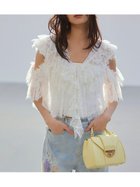 【フレイ アイディー/FRAY I.D】のレースギャザーショートブラウス WHT[001]|ID: prp329100004584115 ipo3291000000032725436