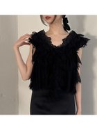 【フレイ アイディー/FRAY I.D】のレースギャザーショートブラウス BLK[009]|ID: prp329100004584115 ipo3291000000032725438