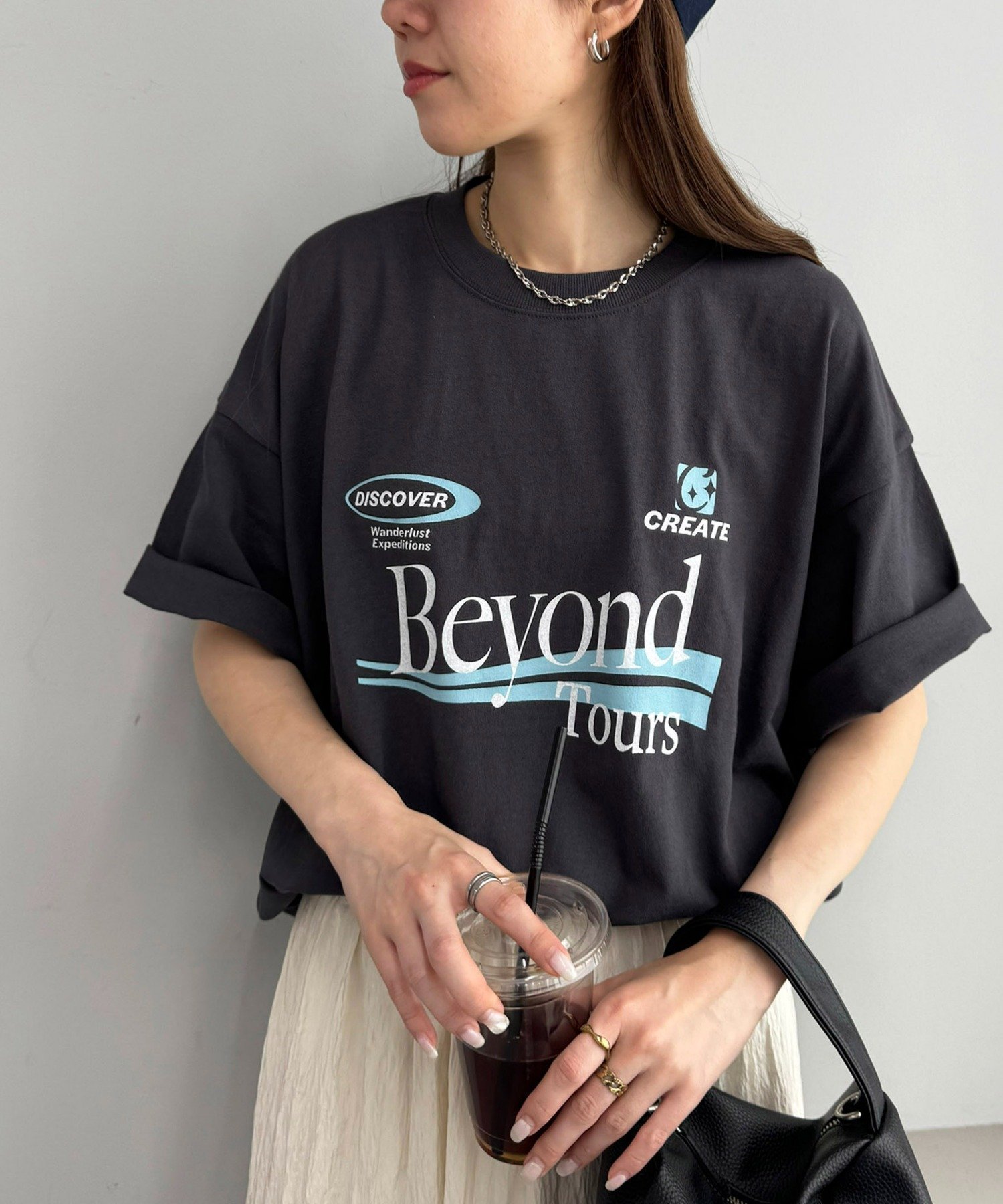 【ディスコート/Discoat】の【WEB限定】アソートラベルロゴTシャツ インテリア・キッズ・メンズ・レディースファッション・服の通販 founy(ファニー) 　ファッション　Fashion　レディースファッション　Ladies' Fashion Online　トップス・カットソー　Tops/Tshirt　シャツ/ブラウス　Shirts/Blouses　ロング / Tシャツ　T-Shirts　チャコールグレー|ID: prp329100004584194 ipo3291000000032496993