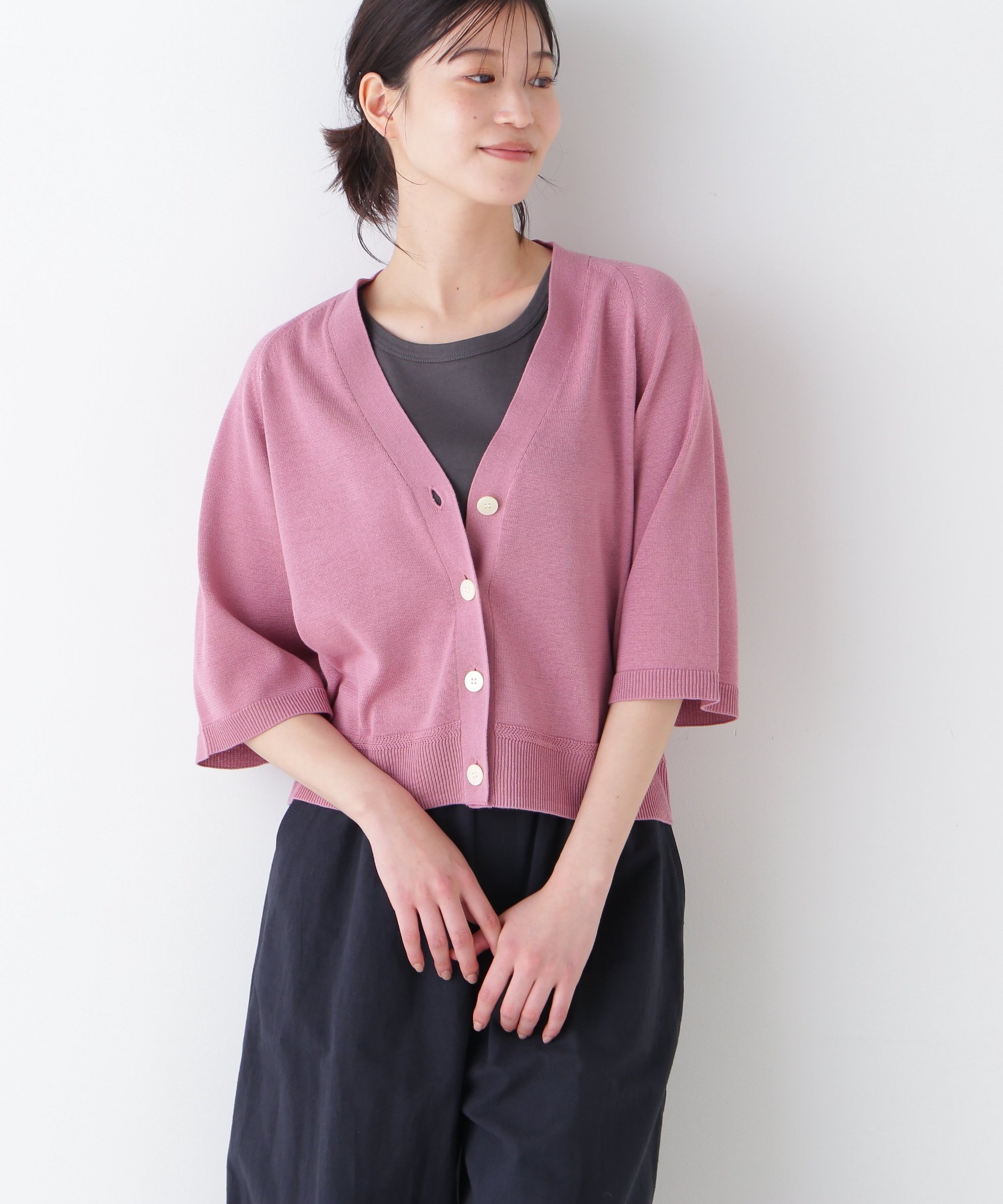 【ヒューマンウーマン/HUMAN WOMAN】のハイゲージギマラグランVカーデ 人気、トレンドファッション・服の通販 founy(ファニー) 　ファッション　Fashion　レディースファッション　Ladies' Fashion Online　おすすめ　Recommend　カーディガン　Cardigan　シンプル　Simple　スタンダード　Standard　夏　Summer　 other-1|ID: prp329100004584211 ipo3291000000032621079