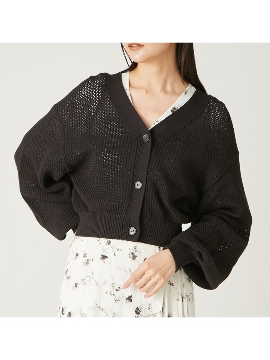 【フレイ アイディー/FRAY I.D】のメッシュVネックカーディガン インテリア・キッズ・メンズ・レディースファッション・服の通販 founy(ファニー) 　雑誌掲載アイテム　Magazine Items　ファッション雑誌　Fashion Magazines　キャンキャン　CanCam　ファッション　Fashion　レディースファッション　Ladies' Fashion Online　トップス・カットソー　Tops/Tshirt　カーディガン　Cardigans　Vネック　V-Neck　4月号　April Issue　アクセサリー　Accessories　カーディガン　Cardigan　スリーブ　Sleeve　デコルテ　Decolletage　メッシュ　Mesh　エレガント 上品　Elegant　雑誌　Magazine　BLK[009]|ID: prp329100004584221 ipo3291000000032646102