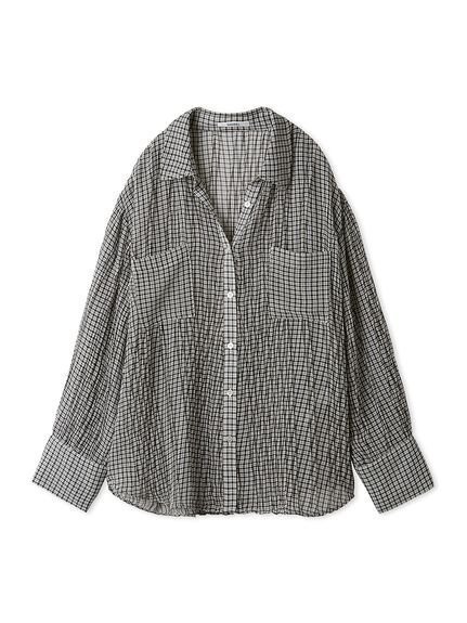 【スナイデル/SNIDEL】のシアープリーツシャツ インテリア・キッズ・メンズ・レディースファッション・服の通販 founy(ファニー) 　ファッション　Fashion　レディースファッション　WOMEN　トップス・カットソー　Tops/Tshirt　シャツ/ブラウス　Shirts/Blouses　インナー　Inner　春　Spring　シアー　Sheer　ジョーゼット　Georgette　ストレート　Straight　チェック　Check　フォルム　Form　S/S・春夏　Ss・Spring/Summer　おすすめ　Recommend　夏　Summer　BLK[009]|ID: prp329100004584301 ipo3291000000032498585