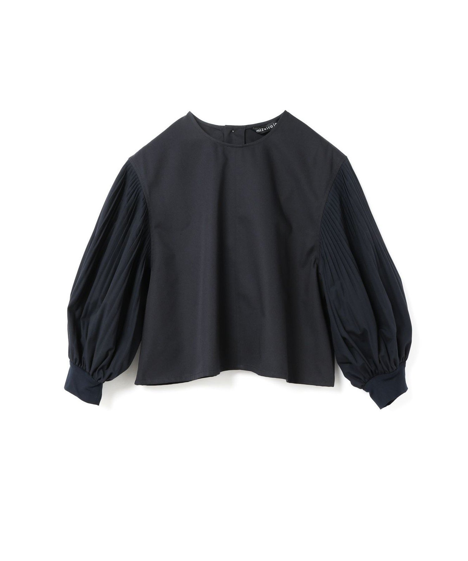 【マーコート/MARcourt】のmizuiro ind プリーツパフスリーブプルオーバー インテリア・キッズ・メンズ・レディースファッション・服の通販 founy(ファニー) 　ファッション　Fashion　レディースファッション　Fashion for Women　トップス・カットソー　Cut & Sew Tops　カジュアルプルオーバー・ニットトップス　Pullovers & Knit Tops / Casual Pullovers　ショート　Short, Short Length　ツイル　Twist, Twisted Detail　ブロード　Broadcloth, Fine Cotton　プリーツ　Pleats, Pleated　ポケット　Pocket, Pocket Detail　エレガント 上品　Elegant　無地　Plain, Solid Color　ネイビー|ID: prp329100004584570 ipo3291000000032728238