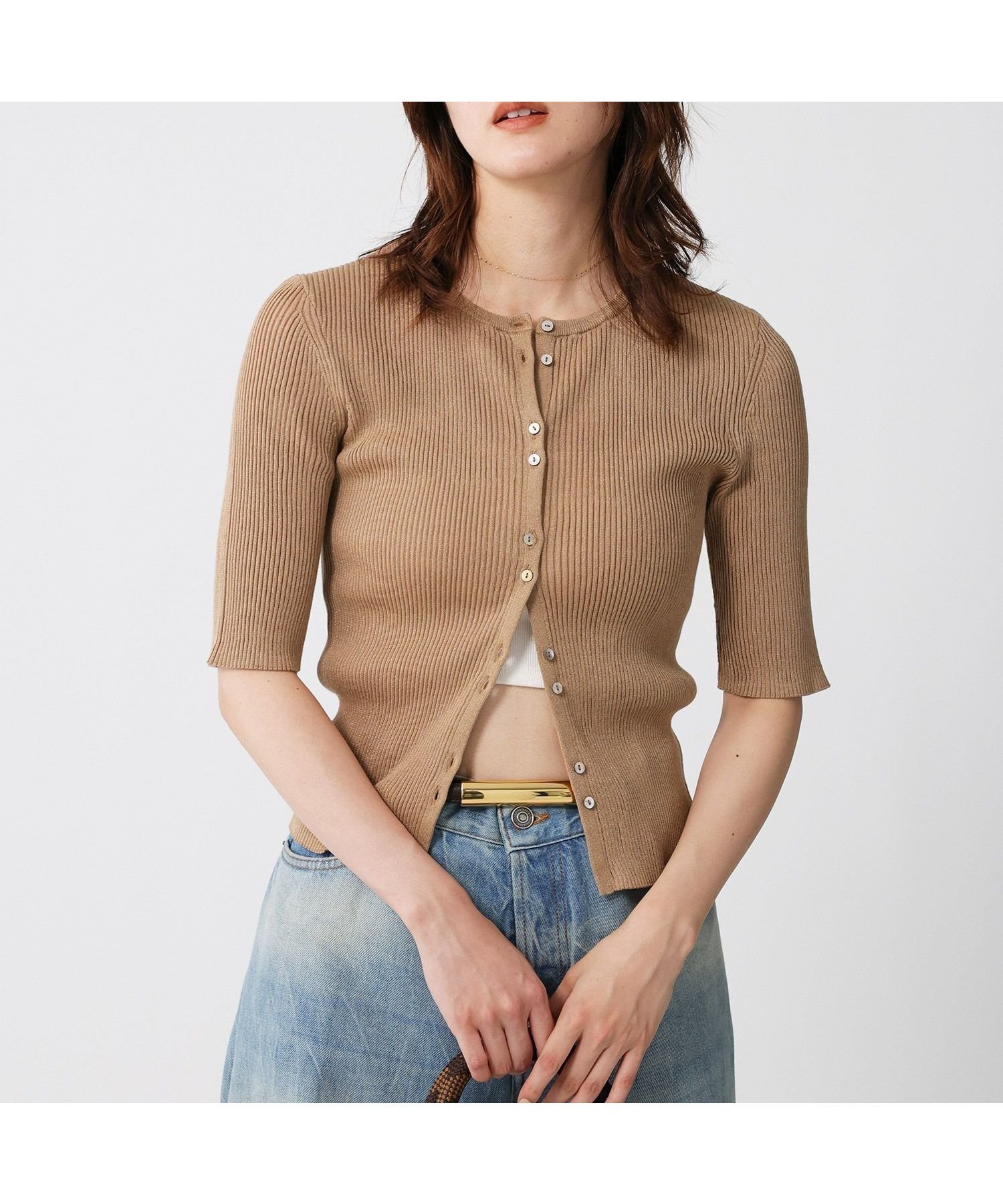 【バビロン/BABYLONE / KIDS】のシャイニー5分袖カーディガン 人気、トレンドファッション・服の通販 founy(ファニー) 　ファッション　Fashion　キッズファッション　KIDS Children’s Clothing　アンサンブル　Ensemble　インナー　Inner　カーディガン　Cardigan　シャイニー　Shiny　シンプル　Simple　ジャケット　Jacket　羽織　Haori　再入荷　Restock/Back In Stock/Re Arrival　エレガント 上品　Elegant　 other-1|ID: prp329100004584586 ipo3291000000032687887