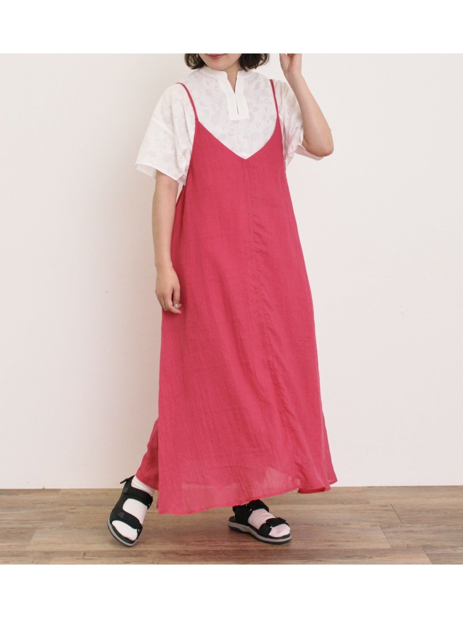 【サマンサモスモス/Samansa Mos2】のボイルキャミワンピース インテリア・キッズ・メンズ・レディースファッション・服の通販 founy(ファニー) 　ファッション　Fashion　レディースファッション　Fashion for Women　ワンピース　Dresses　キャミソールワンピース　Camisole Dresses　インナー　Innerwear　カットソー　Cut and Sewn Top　フレア　Flare, Flared　リラックス　Relax, Relaxed Fit　レッド|ID: prp329100004584595 ipo3291000000032980362