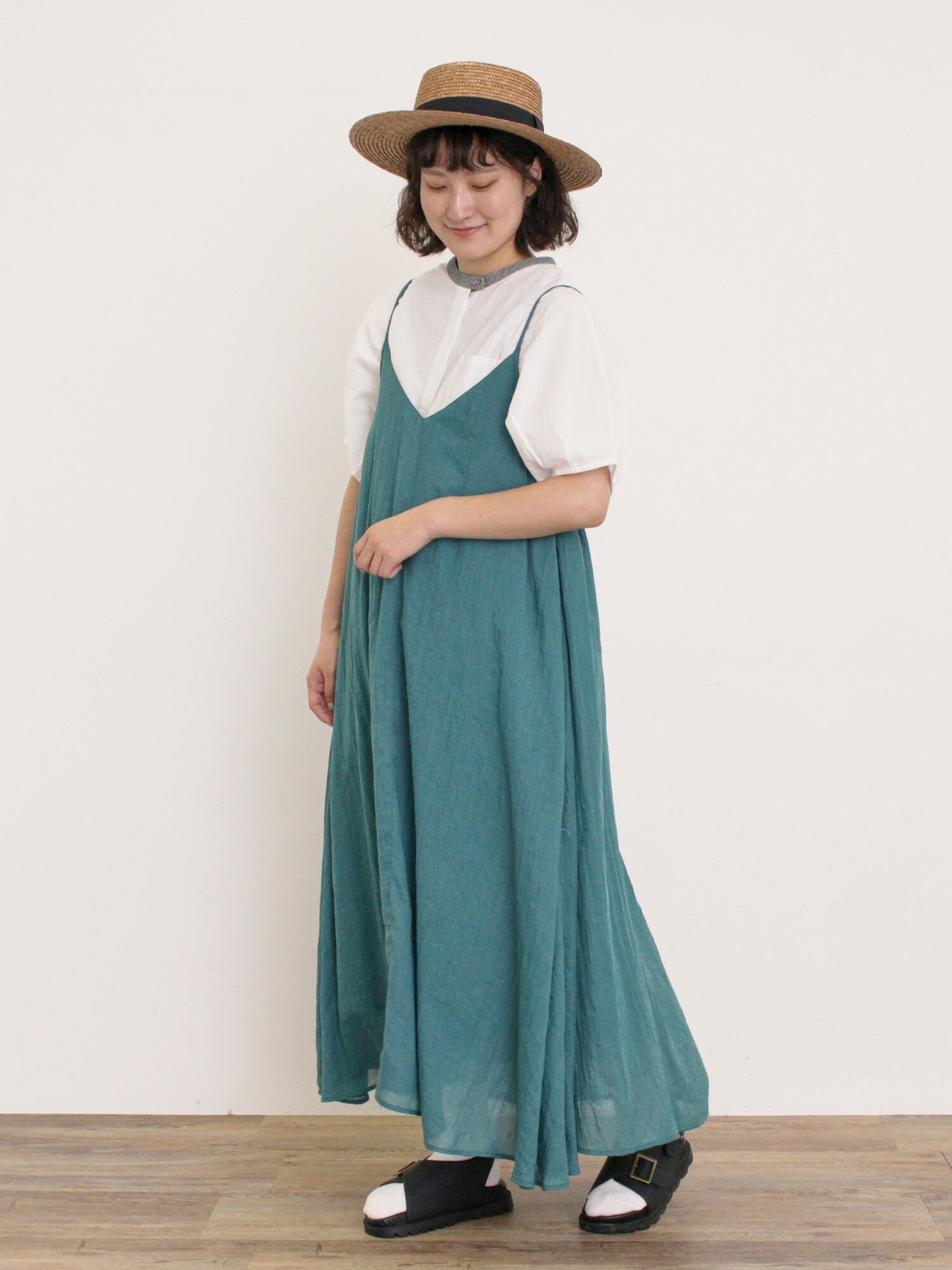 【サマンサモスモス/Samansa Mos2】のボイルキャミワンピース インテリア・キッズ・メンズ・レディースファッション・服の通販 founy(ファニー) 　ファッション　Fashion　レディースファッション　Fashion for Women　ワンピース　Dresses　キャミソールワンピース　Camisole Dresses　インナー　Innerwear　カットソー　Cut and Sewn Top　フレア　Flare, Flared　リラックス　Relax, Relaxed Fit　グリーン|ID: prp329100004584595 ipo3291000000032980364