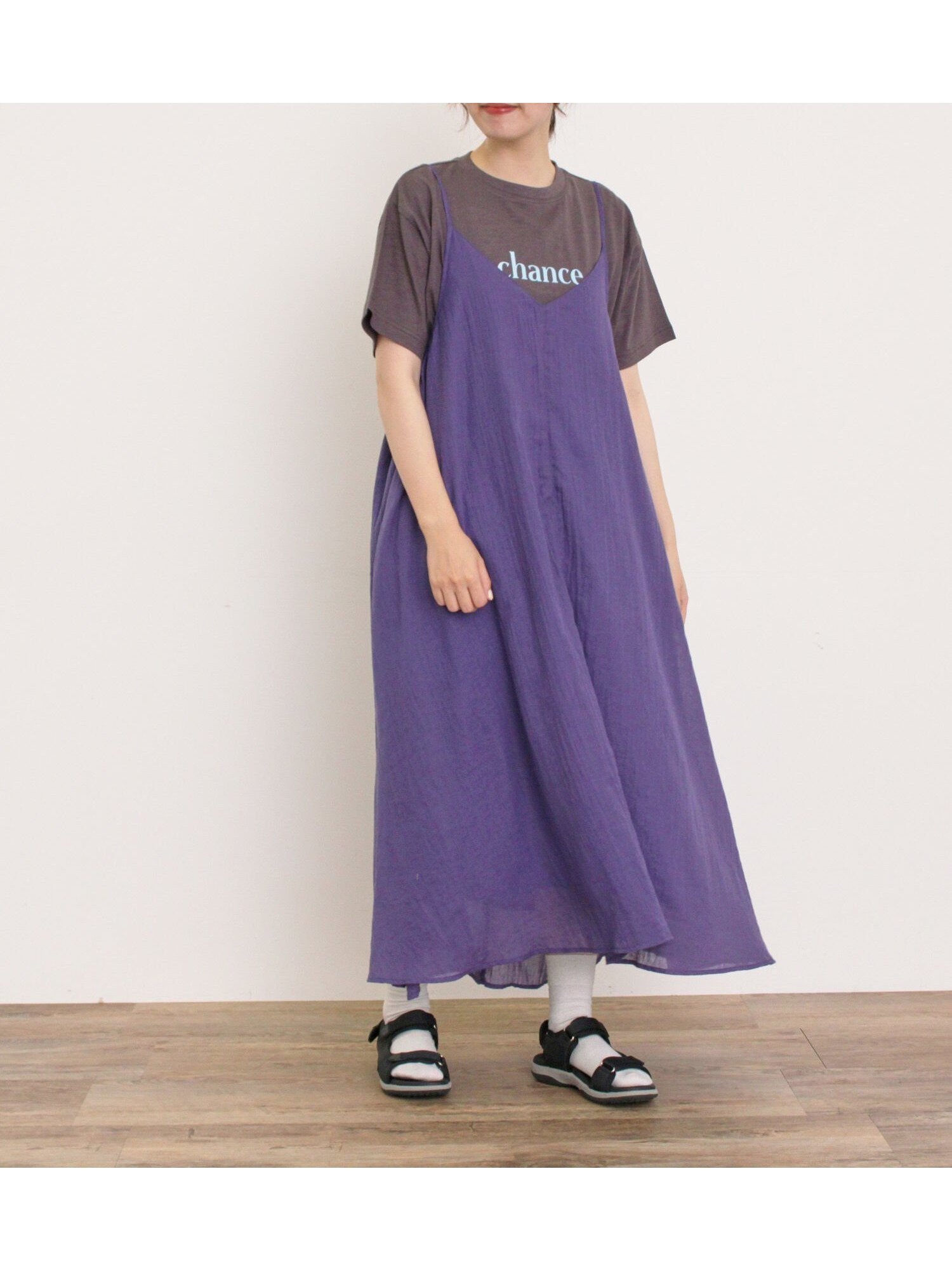 【サマンサモスモス/Samansa Mos2】のボイルキャミワンピース インテリア・キッズ・メンズ・レディースファッション・服の通販 founy(ファニー) 　ファッション　Fashion　レディースファッション　Fashion for Women　ワンピース　Dresses　キャミソールワンピース　Camisole Dresses　インナー　Innerwear　カットソー　Cut and Sewn Top　フレア　Flare, Flared　リラックス　Relax, Relaxed Fit　パープル|ID: prp329100004584595 ipo3291000000032980365