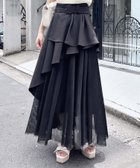 【イング/INGNI】のINGNI/共ベルト付チュール切替アシメSK クロ/クロ|ID: prp329100004584664 ipo3291000000032579579