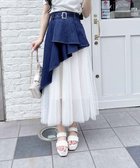 【イング/INGNI】の共ベルト付チュール切替アシメスカート コン/オフホワイト|ID: prp329100004584664 ipo3291000000033264993