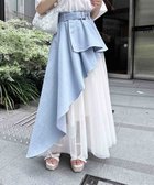 【イング/INGNI】の共ベルト付チュール切替アシメスカート ライトブルー/オフホワイト|ID: prp329100004584664 ipo3291000000033264997