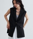 【インディヴィ/INDIVI】の【接触冷感/セットアップ対応】リネンライクジレジャケット【カセット服/通勤・オフィス】 ブラック|ID: prp329100004584705 ipo3291000000032609931