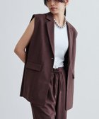 【インディヴィ/INDIVI】の【接触冷感/セットアップ対応】リネンライクジレジャケット【カセット服/通勤・オフィス】 ブラウン|ID: prp329100004584705 ipo3291000000032609932