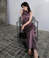 【アニュアンス/anuans】のサテンアメスリワンピース 人気、トレンドファッション・服の通販 founy(ファニー) ファッション Fashion レディースファッション Fashion for Women ワンピース Dresses インナー Innerwear ウォッシャブル Machine Washable カットオフ Cut-Off Design サテン Satin, Glossy Fabric エレガント 上品 Elegant |ID:prp329100004584794