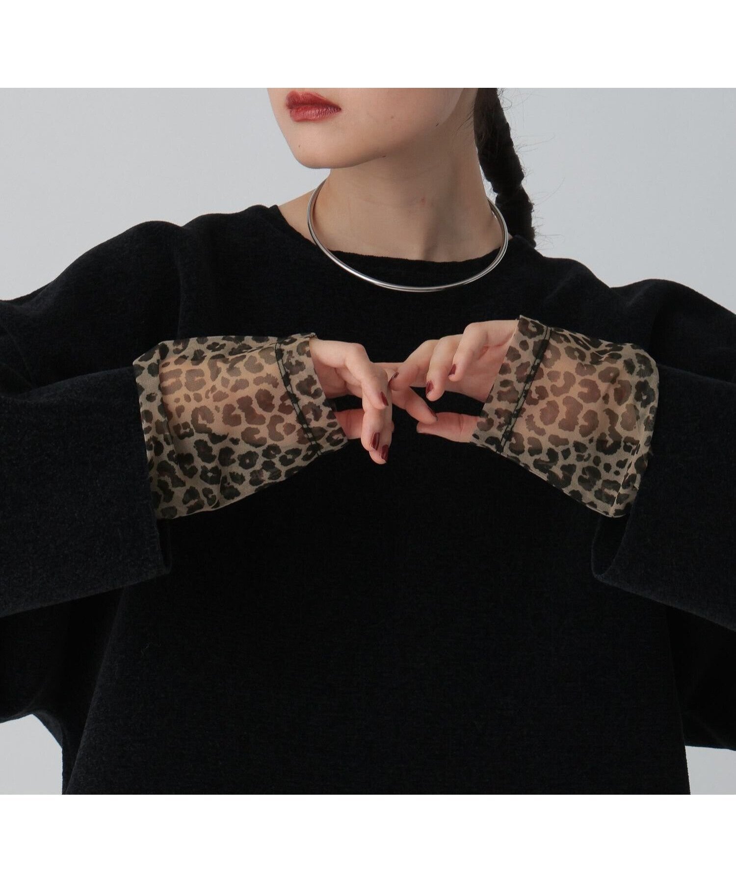 【レプシィム ローリーズファーム/LEPSIM LOWRYS FARM】の【累計販売数5万枚突破】袖切り替えプルオーバー インテリア・キッズ・メンズ・レディースファッション・服の通販 founy(ファニー) 　ファッション　Fashion　レディースファッション　Fashion for Women　トップス・カットソー　Cut & Sew Tops　カジュアルプルオーバー・ニットトップス　Pullovers & Knit Tops / Casual Pullovers　カットソー　Cut and Sewn Top　シアー　Sheer, See-Through　チュール　Tulip, Tulip Motif　ベスト　Vest, Waistcoat　夏　Summer　ブラック×レオパード50|ID: prp329100004584802 ipo3291000000036159849