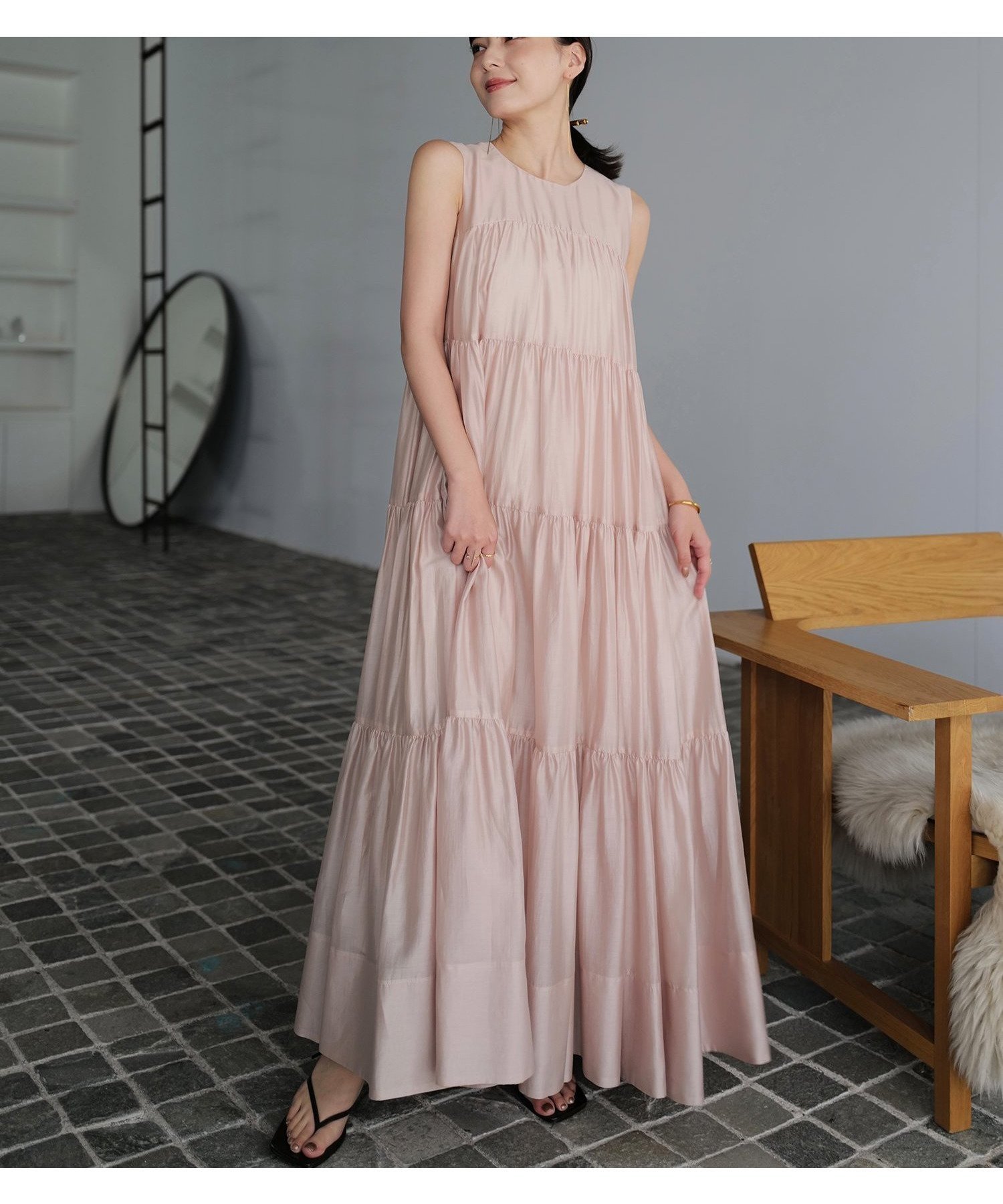 【アニュアンス/anuans】のテンセルリッチオーガンティアードワンピース 人気、トレンドファッション・服の通販 founy(ファニー) 　ファッション　Fashion　レディースファッション　Fashion for Women　ワンピース　Dresses　ギャザー　Gathered, Ruffled　シアー　Sheer, See-Through　ベーシック　Basic, Essential　リラックス　Relax, Relaxed Fit　エレガント 上品　Elegant　 other-1|ID: prp329100004584831 ipo3291000000033028372