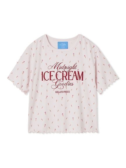 【ジェラート ピケ/gelato pique】の【接触冷感】アイス柄ワッフルプルオーバー インテリア・キッズ・メンズ・レディースファッション・服の通販 founy(ファニー) 　ファッション　Fashion　レディースファッション　Fashion for Women　トップス・カットソー　Cut & Sew Tops　カジュアルプルオーバー・ニットトップス　Pullovers & Knit Tops / Casual Pullovers　ショート　Short, Short Length　ストレッチ　Stretch, Stretchy Fabric　フェミニン　Feminine, Girly　フロント　Front, Front Design　プリント　Print, Printed Pattern　ワッフル　Waffle, Waffle Knit　夏　Summer　PNK[066]|ID: prp329100004584841 ipo3291000000032699076