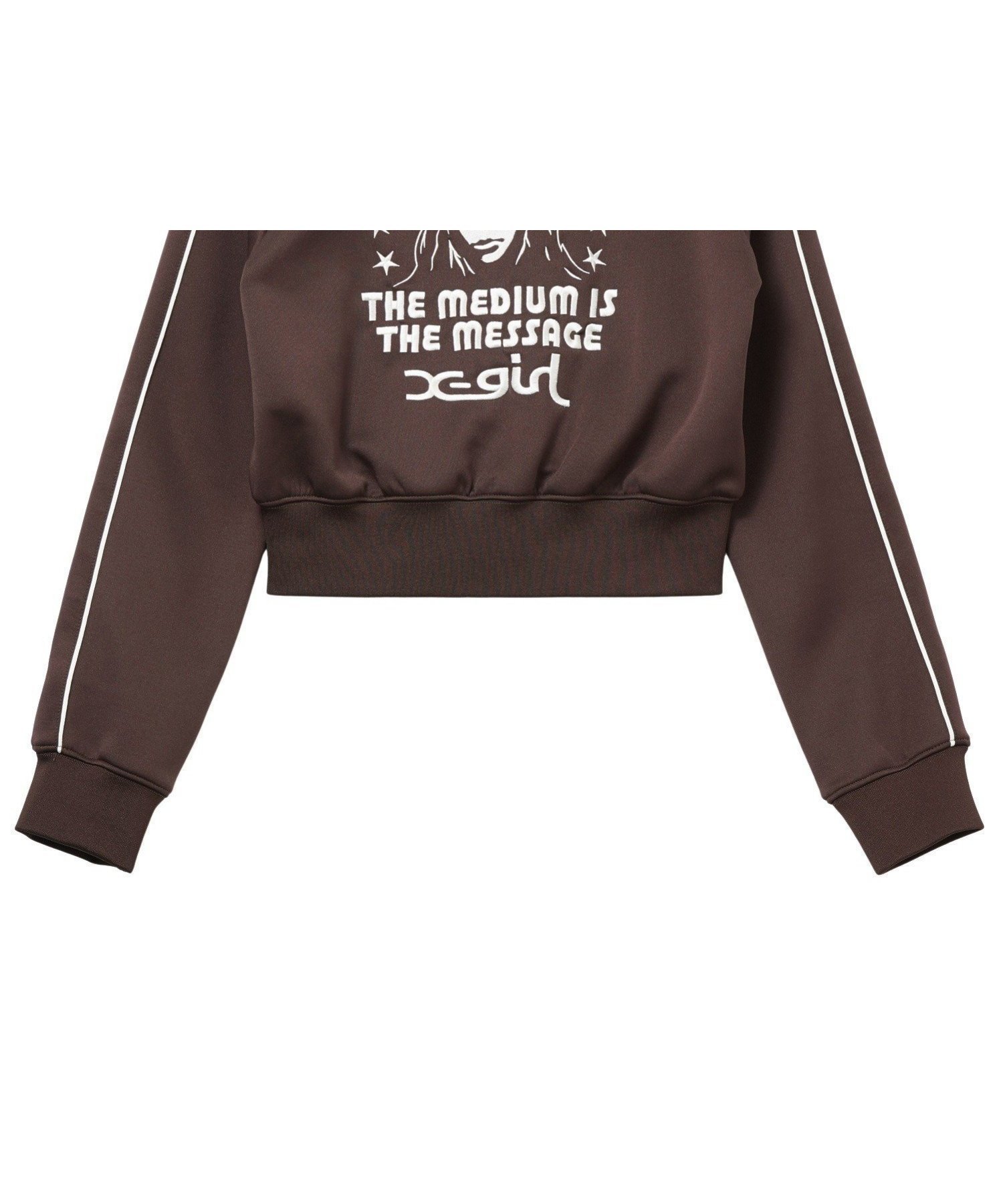 【エックスガール/X-girl】のSTAR AND FACE COMPACT TRACK JACKET インテリア・キッズ・メンズ・レディースファッション・服の通販 founy(ファニー) 　ファッション　Fashion　レディースファッション　Ladies' Fashion Online　アウター　Coat Outerwear　ジャケット　Jackets　おすすめ　Recommend　グラフィック　Graphic　コンパクト　Compact　ショート　Short　ジャケット　Jacket　ジャージ　Jersey　パーカー　Hoodie　フロント　Front　ロング　Long　ワンポイント　One Point　定番　Standard　旅行　Travel　A/W・秋冬　Aw・Autumn/Winter・Fw・Fall-Winter　長袖　Long Sleeve　BROWN|ID: prp329100004584850 ipo3291000000032504861