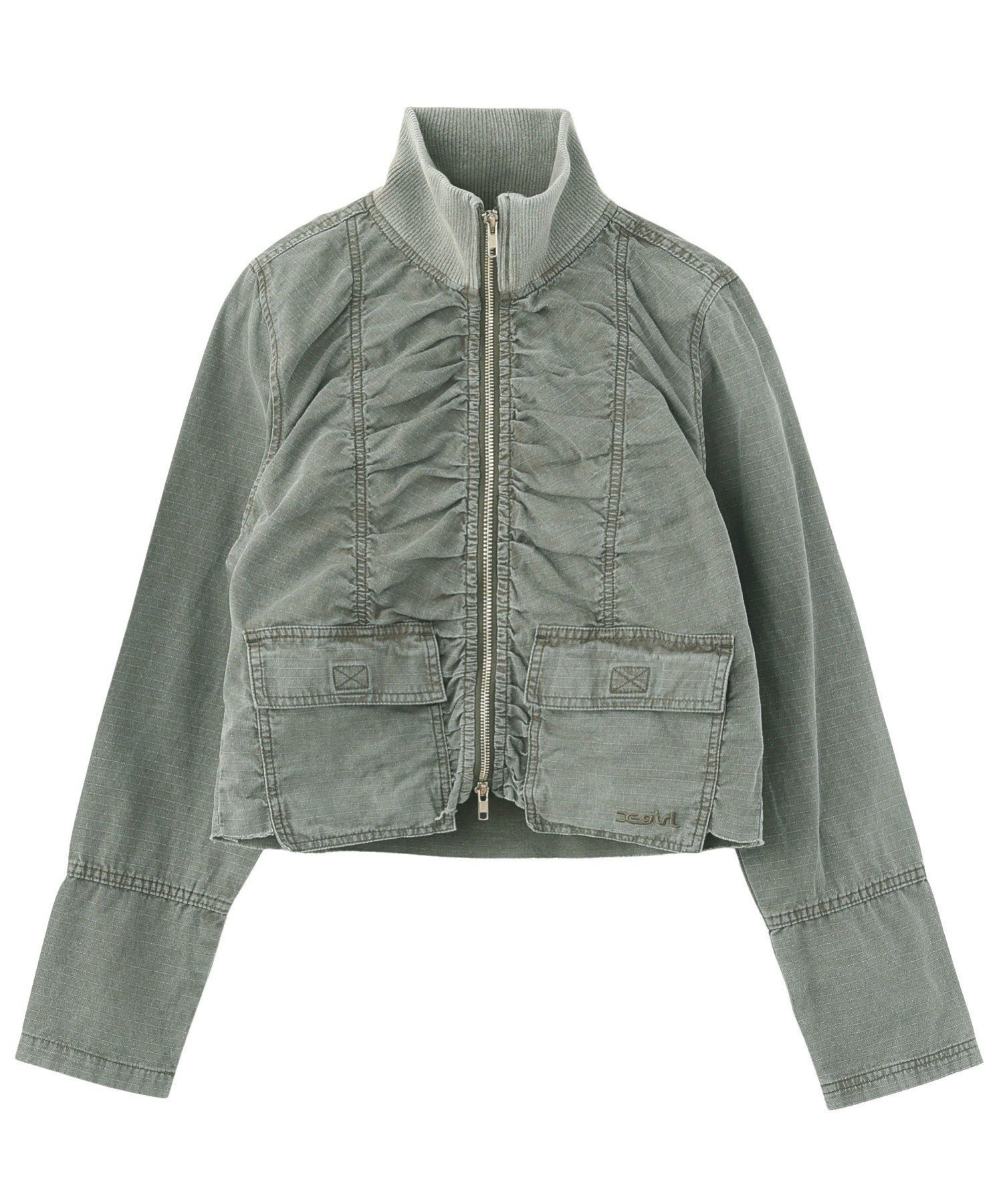 【エックスガール/X-girl】のSHIRRING SHIRT JACKET X-girl インテリア・キッズ・メンズ・レディースファッション・服の通販 founy(ファニー) 　ファッション　Fashion　レディースファッション　Fashion for Women　アウター　Coat / Outerwear Collection　レディースジャケット・軽アウター　Jackets　トップス・カットソー　Cut & Sew Tops　シャツ・ブラウス・オフィスカジュアル　Elegant Blouses & Button-Ups　おすすめ　Recommended / Our Picks　コンパクト　Compact, Small Size　シャーリング　Shirring, Ruched　ショート　Short, Short Length　シンプル　Simple, Minimal　ジャケット　Jacket, Outerwear　デニム　Denim, Jeans Material　トレンド　Trend, Trending Now　バランス　Balance, Style Balance　フロント　Front, Front Design　ポケット　Pocket, Pocket Detail　ワンポイント　One Point, Statement Accent　今季　This Season, Current Season　旅行　Travel　長袖　Long Sleeve, Full Sleeve　OLIVE|ID: prp329100004584855 ipo3291000000032504896