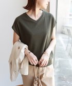 【その他のブランド/Other】のVネック フレンチスリーブ ニットソー トップス カーキ|ID: prp329100004584869 ipo3291000000032567082