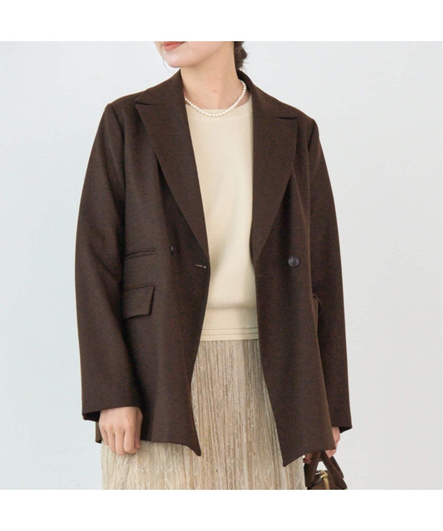 【イエナ/IENA】のフラノジャケット インテリア・キッズ・メンズ・レディースファッション・服の通販 founy(ファニー) 　ファッション　Fashion　レディースファッション　Ladies' Fashion Online　アウター　Coat Outerwear　ジャケット　Jackets　2025年　2025　2025-2026秋冬・A/W　Aw/Autumn/Winter/Fw/Fall/2025-2026　おすすめ　Recommend　ジャケット　Jacket　ブローチ　Brooch　リボン　Ribbon　ブラウン|ID: prp329100004584874 ipo3291000000032505170