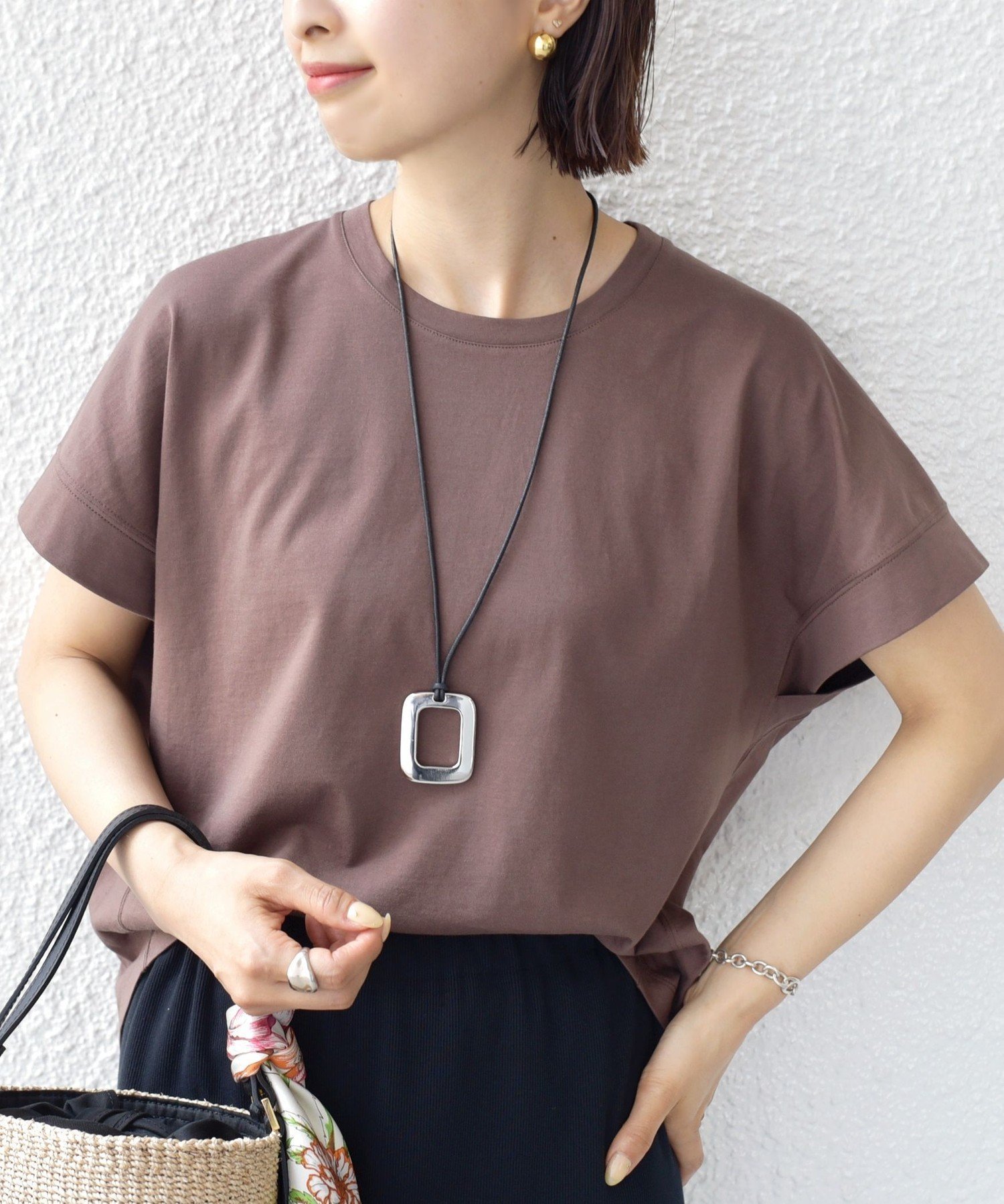 【シップス フォー ウィメン/SHIPS】の接触冷感 / UVカット コクーン フレンチ スリーブ プルオーバー インテリア・キッズ・メンズ・レディースファッション・服の通販 founy(ファニー) 　ファッション　Fashion　レディースファッション　Fashion for Women　トップス・カットソー　Cut & Sew Tops　カジュアルプルオーバー・ニットトップス　Pullovers & Knit Tops / Casual Pullovers　カットソー　Cut and Sewn Top　コクーン　Cocoon, Cocoon Silhouette　コンパクト　Compact, Small Size　スリーブ　Sleeve, Long Sleeve / Short Sleeve　デニム　Denim, Jeans Material　定番　Standard, Basic Item　バランス　Balance, Style Balance　フレンチ　French, French Style　ボトム　Bottoms, Lower Wear　ワイド　Wide, Wide Fit　おすすめ　Recommended / Our Picks　2025年　2025　2025春夏・S/S　Spring/Summer 2025 SS25　ブラウン|ID: prp329100004584879 ipo3291000000032747653