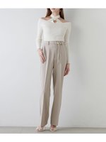 【スナイデル/SNIDEL】のベルト付きセミフレアパンツ 人気、トレンドファッション・服の通販 founy(ファニー) ファッション Fashion レディースファッション WOMEN パンツ Pants ベルト Belts 春 Spring コンビ Combination 今季 This Season シンプル Simple ストレート Straight ツイル Twill ポケット Pocket メタル Metal おすすめ Recommend |ID:prp329100004584895