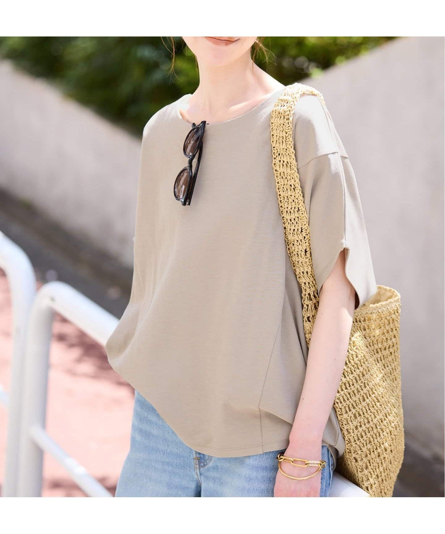 【スローブ イエナ/SLOBE IENA】の《追加2》強撚ポンチ5分袖プルオーバー インテリア・キッズ・メンズ・レディースファッション・服の通販 founy(ファニー) 　ファッション　Fashion　レディースファッション　Ladies' Fashion Online　トップス・カットソー　Tops/Tshirt　プルオーバー　Pullover　2025年　2025　2025春夏・S/S　Ss,Spring/Summer,2025　ベージュ|ID: prp329100004585006 ipo3291000000032655280