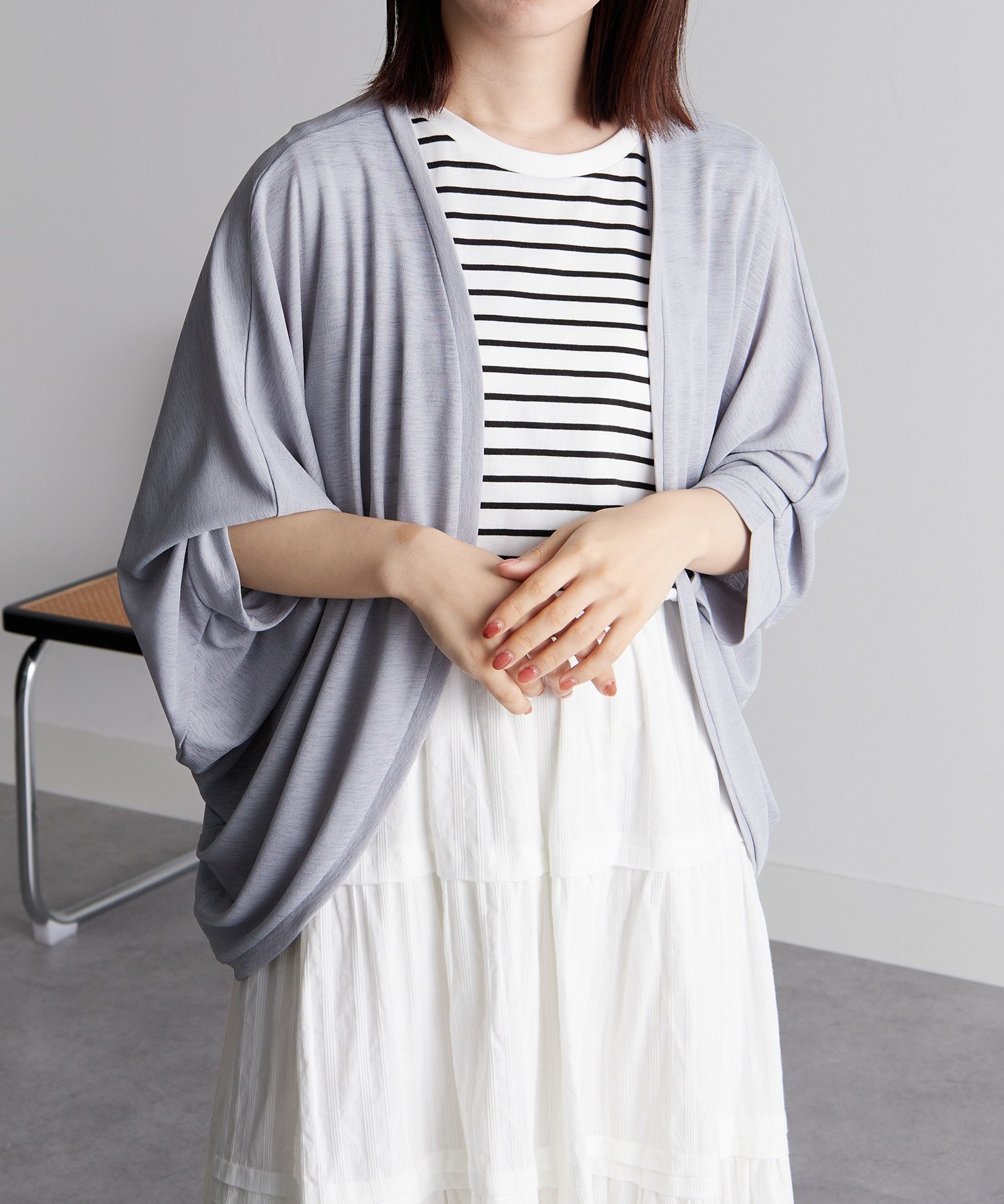 【ラナン/Ranan】のひんやり!カットソードルマンカーディガン インテリア・キッズ・メンズ・レディースファッション・服の通販 founy(ファニー) 　ファッション　Fashion　レディースファッション　Ladies' Fashion Online　トップス・カットソー　Tops/Tshirt　カーディガン　Cardigans　カットソー　Cut and Sewn　カーディガン　Cardigan　シンプル　Simple　LGR|ID: prp329100004585032 ipo3291000000032682684