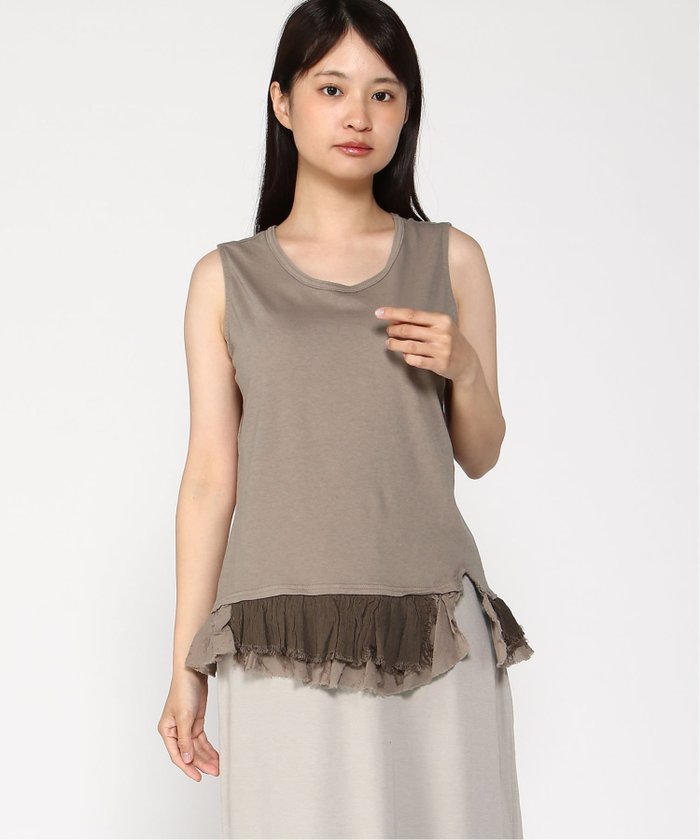 【パドカレ/pas de calais】のpas de calais マテリアルミックス レイヤード タンクトップ インテリア・キッズ・メンズ・レディースファッション・服の通販 founy(ファニー) https://founy.com/ ファッション Fashion レディースファッション Fashion for Women おすすめ Recommended / Our Picks カットオフ Cut-Off Design カットソー Cut and Sewn Top サマー Summer, Summer Style シルク Silk, 100% Silk スリット Slit, Slit Detail タンク Tank Top, Sleeveless Top フロント Front, Front Design レース Lace, Lace Fabric 人気 Popular, Best Seller 定番 Standard, Basic Item 春 Spring 羽織 Haori, Light Jacket |ID: prp329100004585054 ipo3291000000032714621
