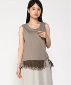 【パドカレ/pas de calais】のpas de calais マテリアルミックス レイヤード タンクトップ カーキ|ID: prp329100004585054 ipo3291000000032714622