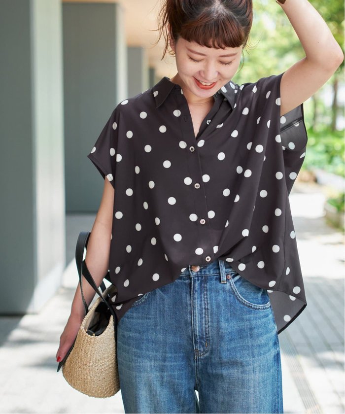 【スピック&スパン/Spick & Span】の《WEB限定3追加 》ドットフレンチスリーブシャツ インテリア・キッズ・メンズ・レディースファッション・服の通販 founy(ファニー) https://founy.com/ ファッション Fashion レディースファッション Ladies' Fashion Online トップス・カットソー Tops/Tshirt シャツ/ブラウス Shirts/Blouses |ID: prp329100004585067 ipo3291000000032546075