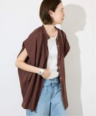 【スローブ イエナ/SLOBE IENA】の《WEB・一部店舗限定/追加》レーヨンボイルバンドカラーブラウス ブラウン|ID:prp329100004585101