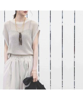 【グローバルワーク/GLOBAL WORK】の洗えるメッシュプルオーバーフレンチスリーブ/320430 人気、トレンドファッション・服の通販 founy(ファニー) ファッション Fashion レディースファッション Fashion for Women トップス・カットソー Cut & Sew Tops カジュアルプルオーバー・ニットトップス Pullovers & Knit Tops / Casual Pullovers おすすめ Recommended / Our Picks サマー Summer, Summer Style デニム Denim, Jeans Material ベーシック Basic, Essential ボトム Bottoms, Lower Wear メッシュ Mesh, Net Fabric 夏 Summer 洗える Machine Washable |ID:prp329100004585145