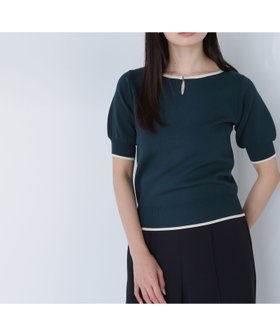 【ナチュラル ビューティー ベーシック/NATURAL BEAUTY BASIC】のバイカラーメタルポイントニット 人気、トレンドファッション・服の通販 founy(ファニー) ファッション Fashion レディースファッション Fashion for Women トップス・カットソー Cut & Sew Tops ニット Knit Tops & Sweaters フォルム Silhouette, Form フロント Front, Front Design |ID:prp329100004585178