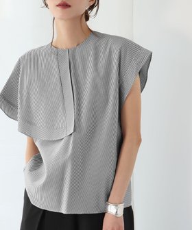 【ガール/GIRL】 ストライプアシンメトリーケープブラウス【洗える】人気、トレンドファッション・服の通販 founy(ファニー) ファッション Fashion レディースファッション Fashion for Women トップス・カットソー Cut & Sew Tops シャツ・ブラウス・オフィスカジュアル Elegant Blouses & Button-Ups オケージョン Occasion Wear ストライプ Stripe, Striped Pattern スリーブ Sleeve, Long Sleeve / Short Sleeve トレンド Trend, Trending Now ドッキング Docking, Mixed Material フレンチ French, French Style ボトム Bottoms, Lower Wear ロング Long, Long-Length エレガント 上品 Elegant 洗える Machine Washable |ID:prp329100004585190