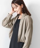 【エムケイ ミッシェルクラン/MK MICHEL KLEIN】のショート丈シャツブルゾン/洗える カーキ|ID: prp329100004585191 ipo3291000000032753457